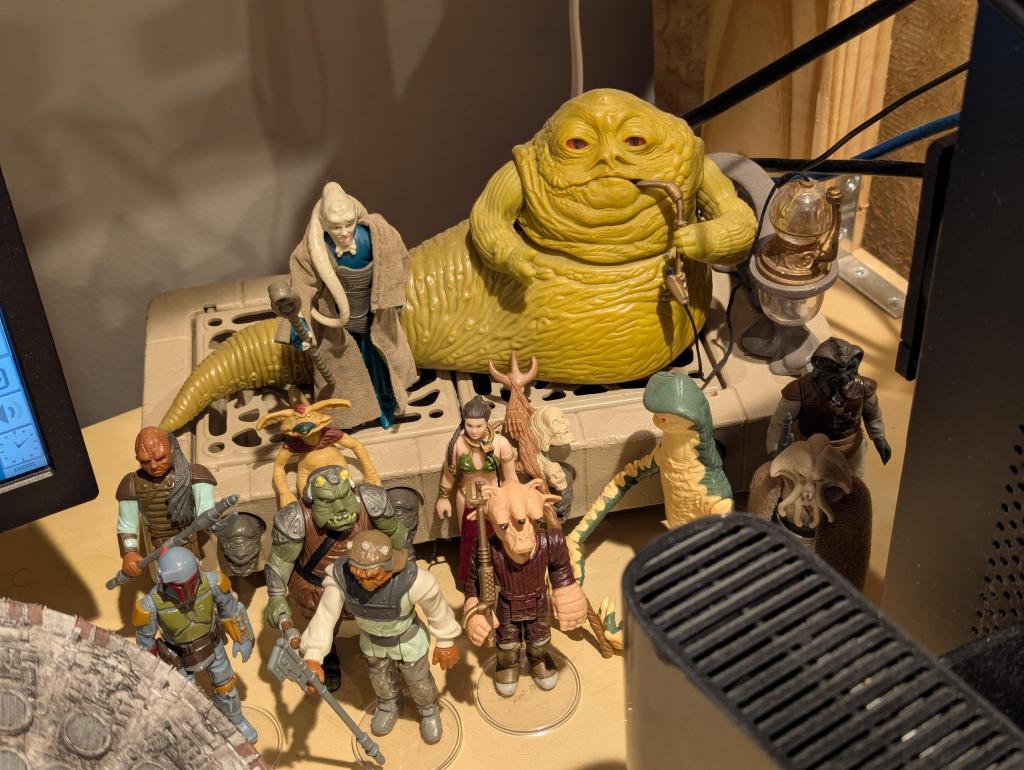 star wars action figure collection of assorted figures, vehicles, playsets, and models