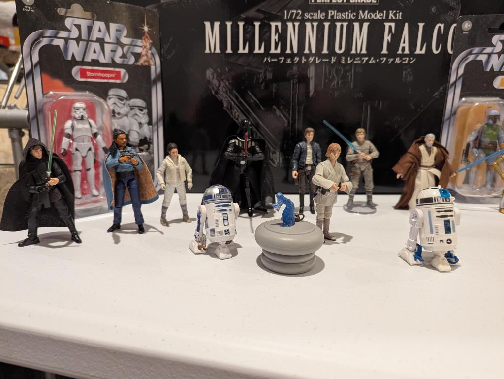 star wars action figure collection of assorted figures, vehicles, playsets, and models