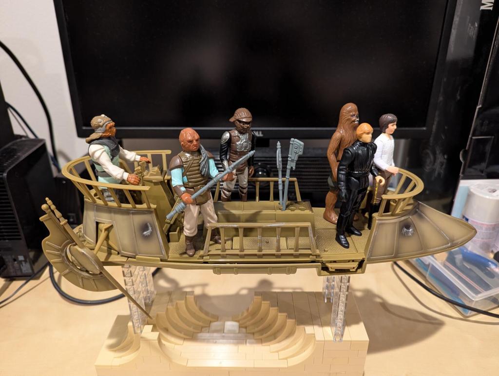 LEGO-Built Display Stand for Kenner's 1985 Tatooine Skiff or Hasbro's 2000 Re-Issue