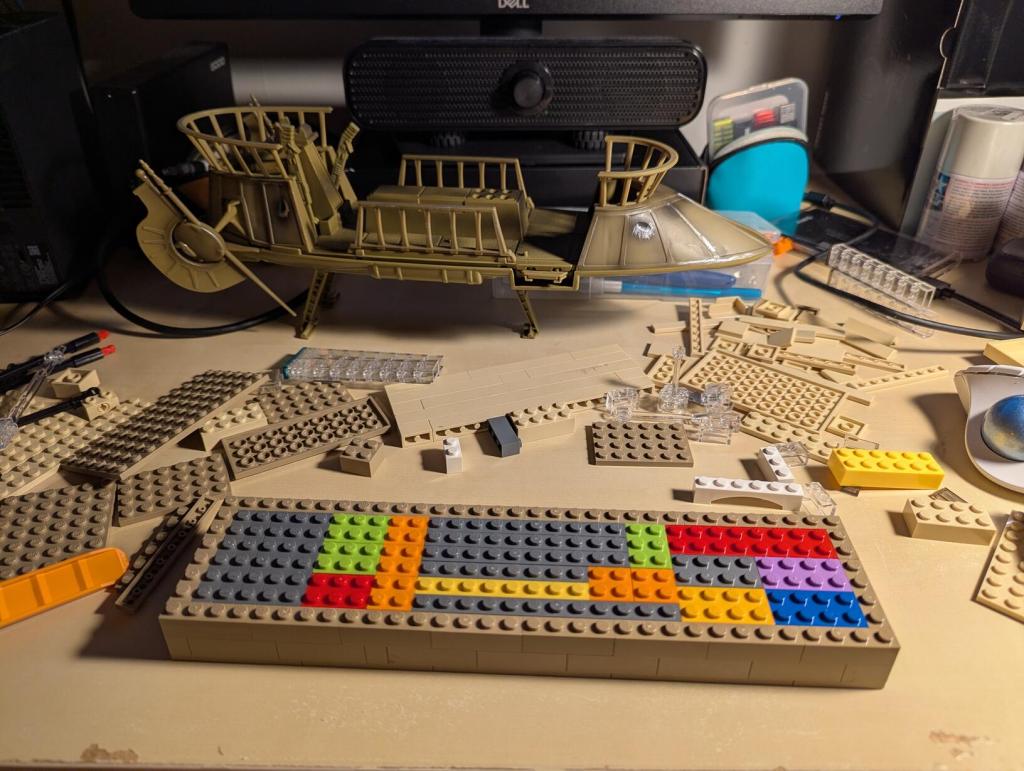 LEGO-Built Display Stand for Kenner's 1985 Tatooine Skiff or Hasbro's 2000 Re-Issue