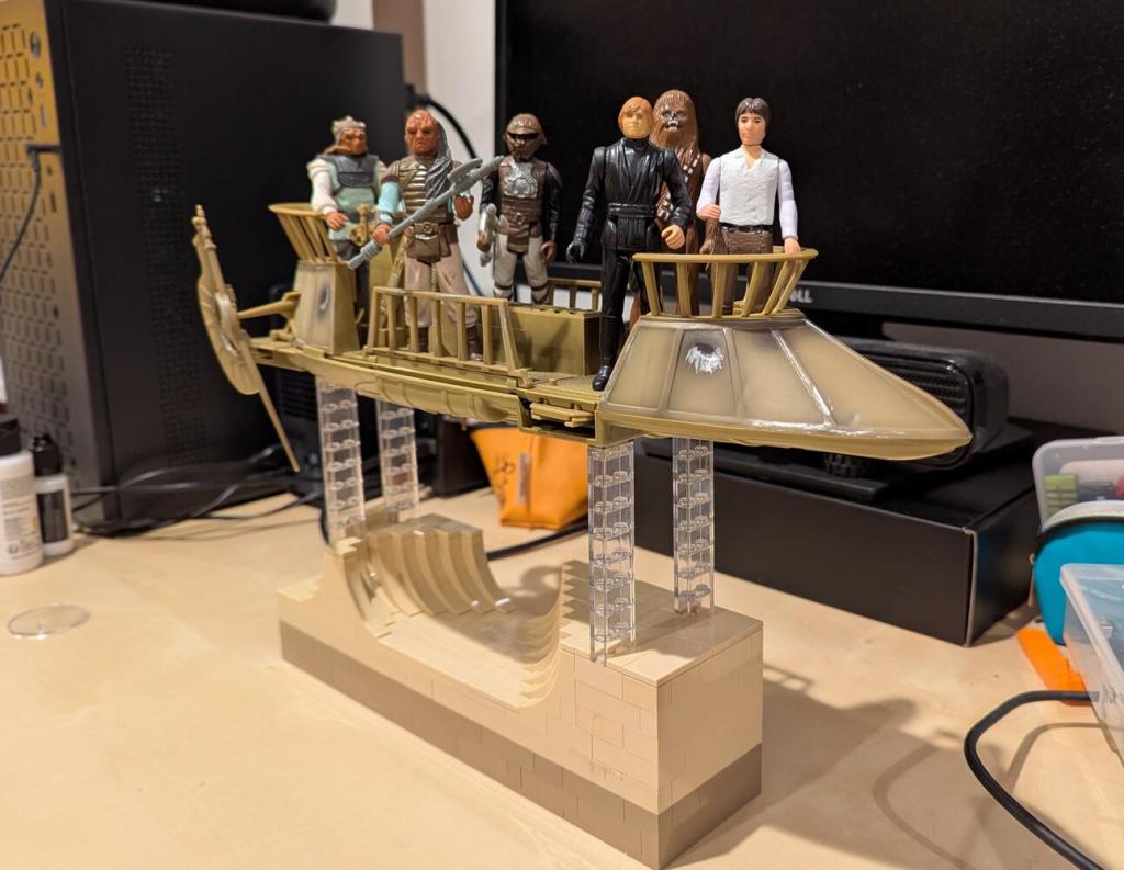 LEGO-Built Display Stand for Kenner's 1985 Tatooine Skiff or Hasbro's 2000 Re-Issue