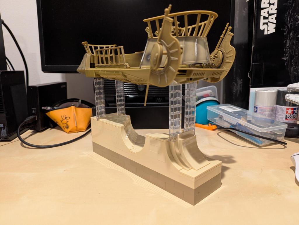 LEGO-Built Display Stand for Kenner's 1985 Tatooine Skiff or Hasbro's 2000 Re-Issue
